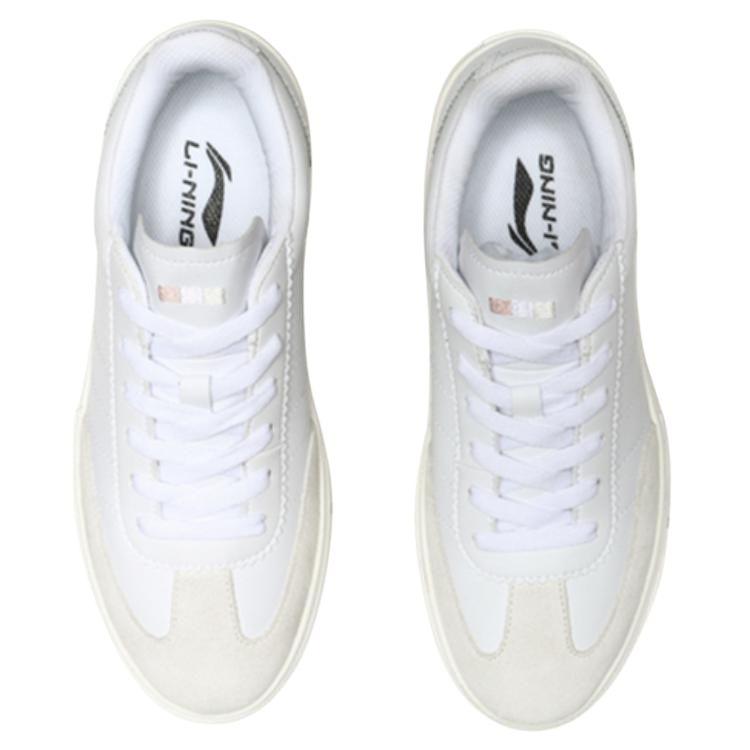 Li Ning Classic Durable Low-Top Skate Shoes Women sneaker Standard-White AGCP124-3