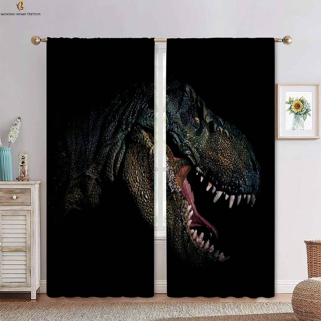 Window Curtains Animal Dinosaur Stereo Printing Bedroom Living Room Kitchen Children Decorative Made Of Polyester Great Decor