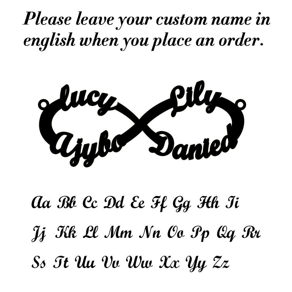 Lemegeton Custom Name Infinity Bracelet For Women Personalized Bangle Stainless Steel Jewelry Couple Bracelet Valentins Day Gift