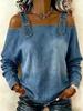 2026 Women's One-Shoulder Strap Long Sleeve Top for Spring, Summer, and Autumn