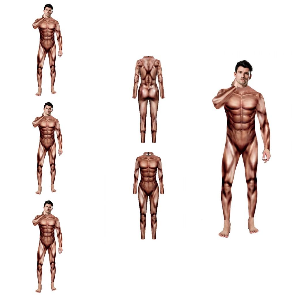 Euro Fantasy Male Stage Costume With Realistic Muscle Pattern For Theater Acts