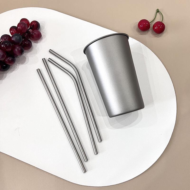 Wutuo 500ml Portable Titanium Mug with Straws
