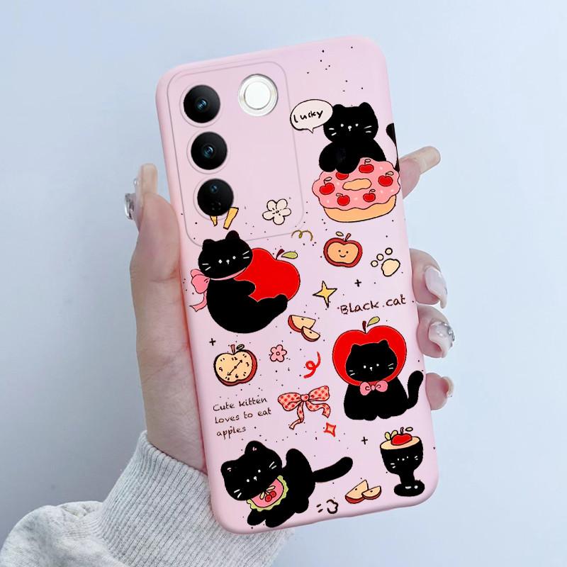 

For Vivo V27 Pro V27e V25e LATAM Phone Case Butterfly Flower Girl Design Soft Silicone TPU Back Housing for Vivo V 27 27E Covers Vivo V27 Pro