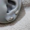 1pair Shiny Crystal Wing Stud Earrings for Women Silver Hypoallergenic Cross Ear Screw Back Piercing Cartilage Jewelry Gift