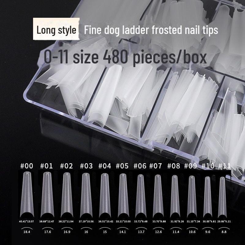 Super Long Fine Dog Nail Art Tips - No Grind, Full Code Fold, No Trace, Quick Apply Replacement for Nail Art Shops