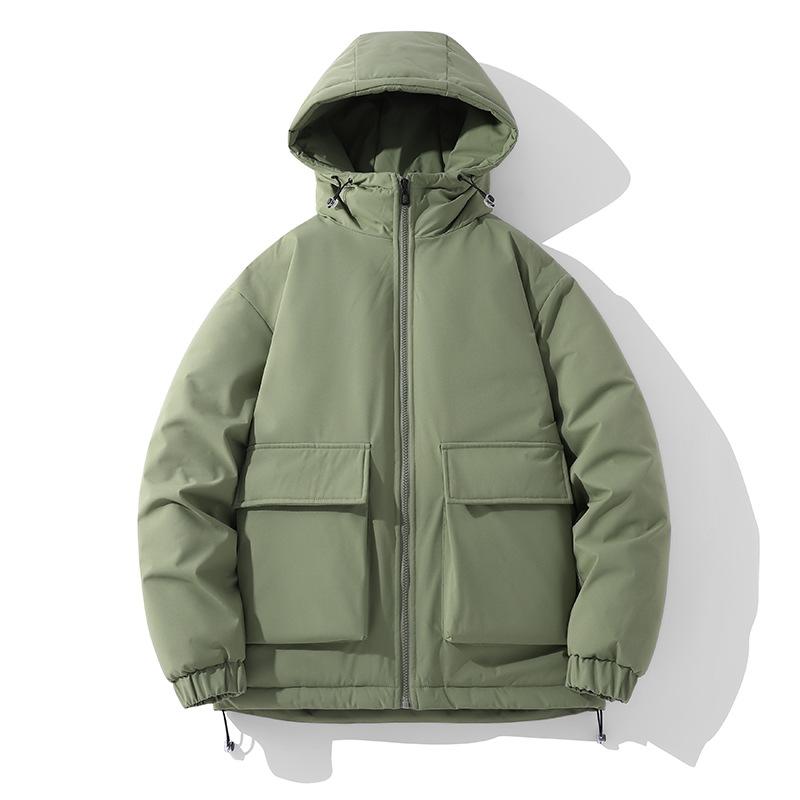 Cotton Clothing Men's Winter Loose Solid Color Cotton Jacket Thickened Workwear Big Yards Cotton Jacket Jacket Warm