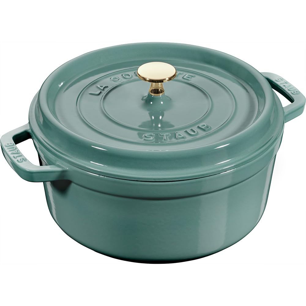 

staub Cocotte Round Eucalyptus Large Hand Cast Enamel Pot IH Compatible Japanese Product with Serial La Cocotte Round Pico 24cm [Authorized Number]