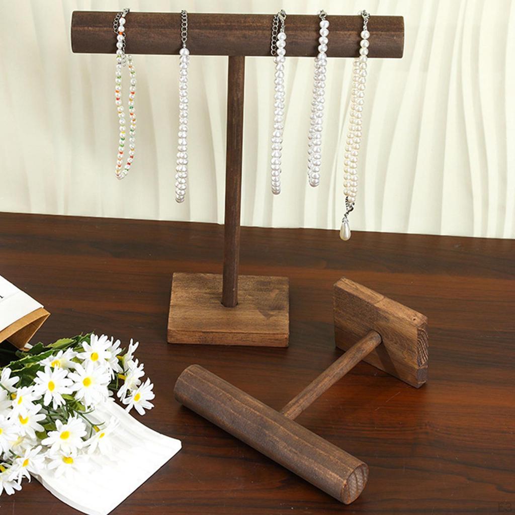 Jewelry Stand Desktop Display Rack Wooden Decorative Organizer Necklace Holder for