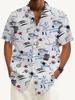 Men's Fashion Short Sleeve Shirt, Printed Short Sleeve Shirt, Trendy New Summer Outfit, Casual Daily Shirt, Vacation Beach Shirt, Ideal Choice for