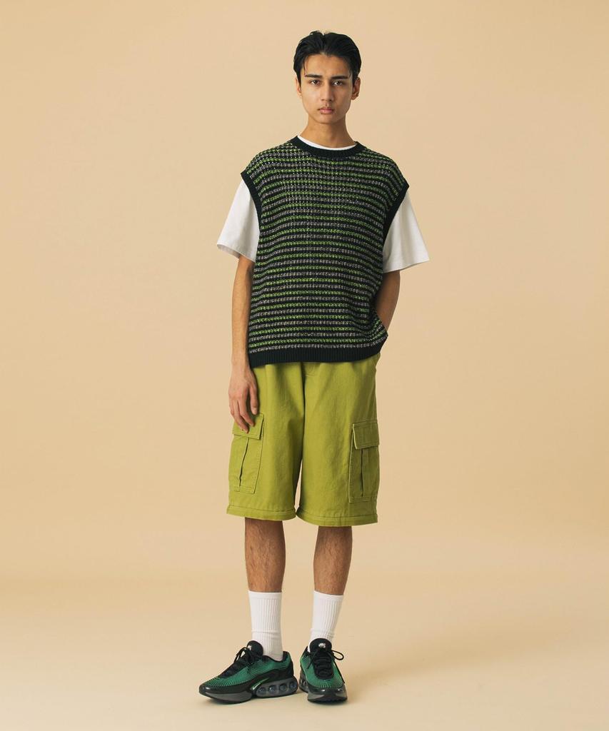 [Extra Large] Striped Knit Vest 101252015001 Green XL