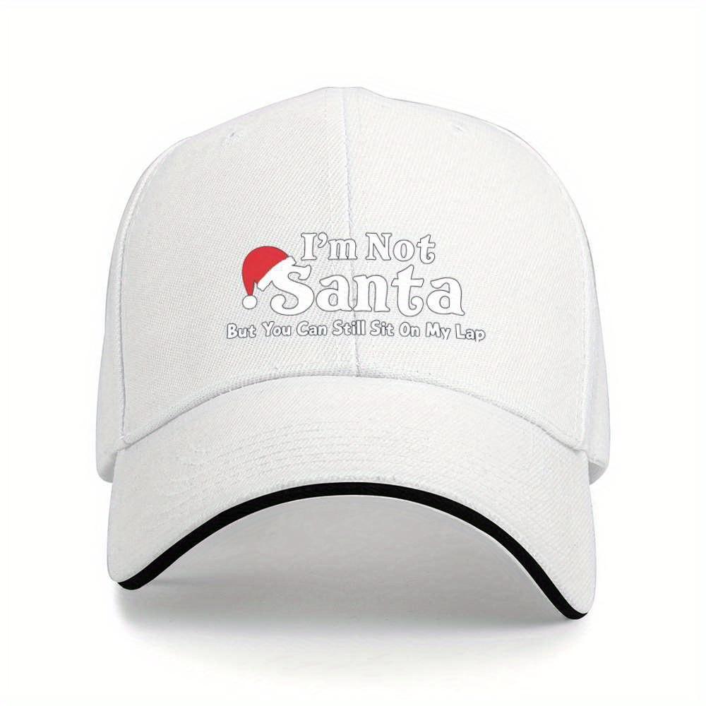 Woven fabric1pc Funny Christmas Hat  Iaposm Not Santa But You Can Still Sit On My Lap Baseball Cap with Santa Graphic One Size