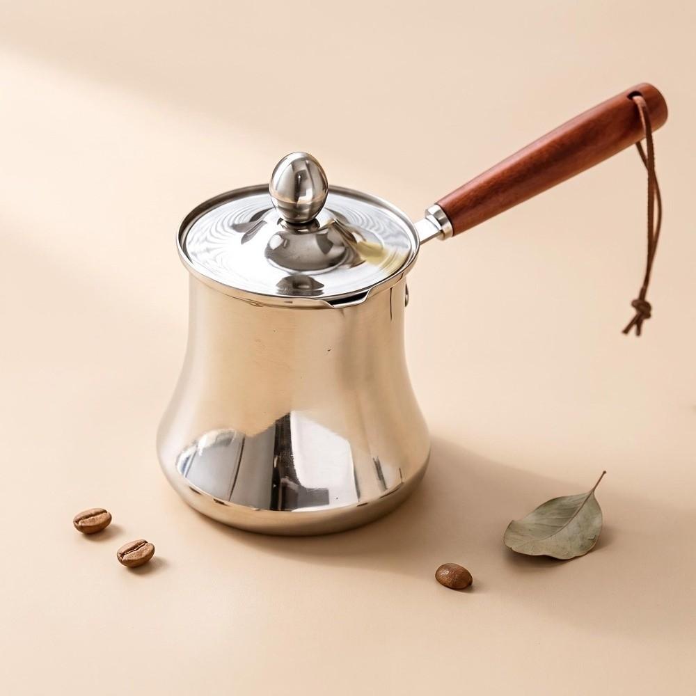 Stainless Steel Turkish Coffee Pot 250/350/550/720ml Milk Pitcher Butter Warmer  Brewing Tea