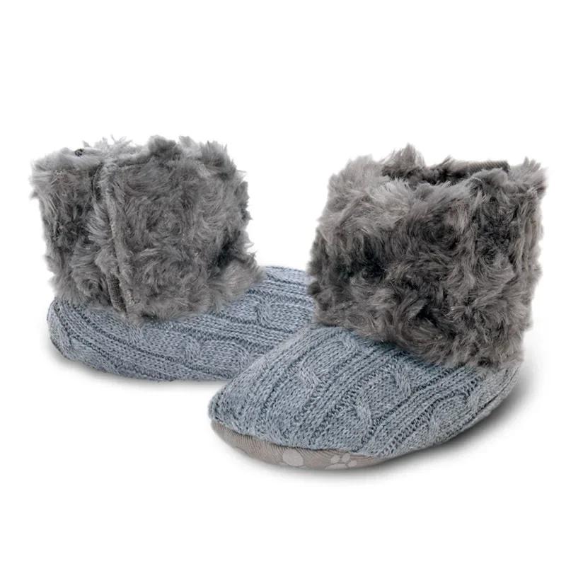 2025 New Winter Baby Snow Boots Knitted Warm Plush Newborn Little Girls Boys Shoes Non-slip Fashion Toddler Girls Boots