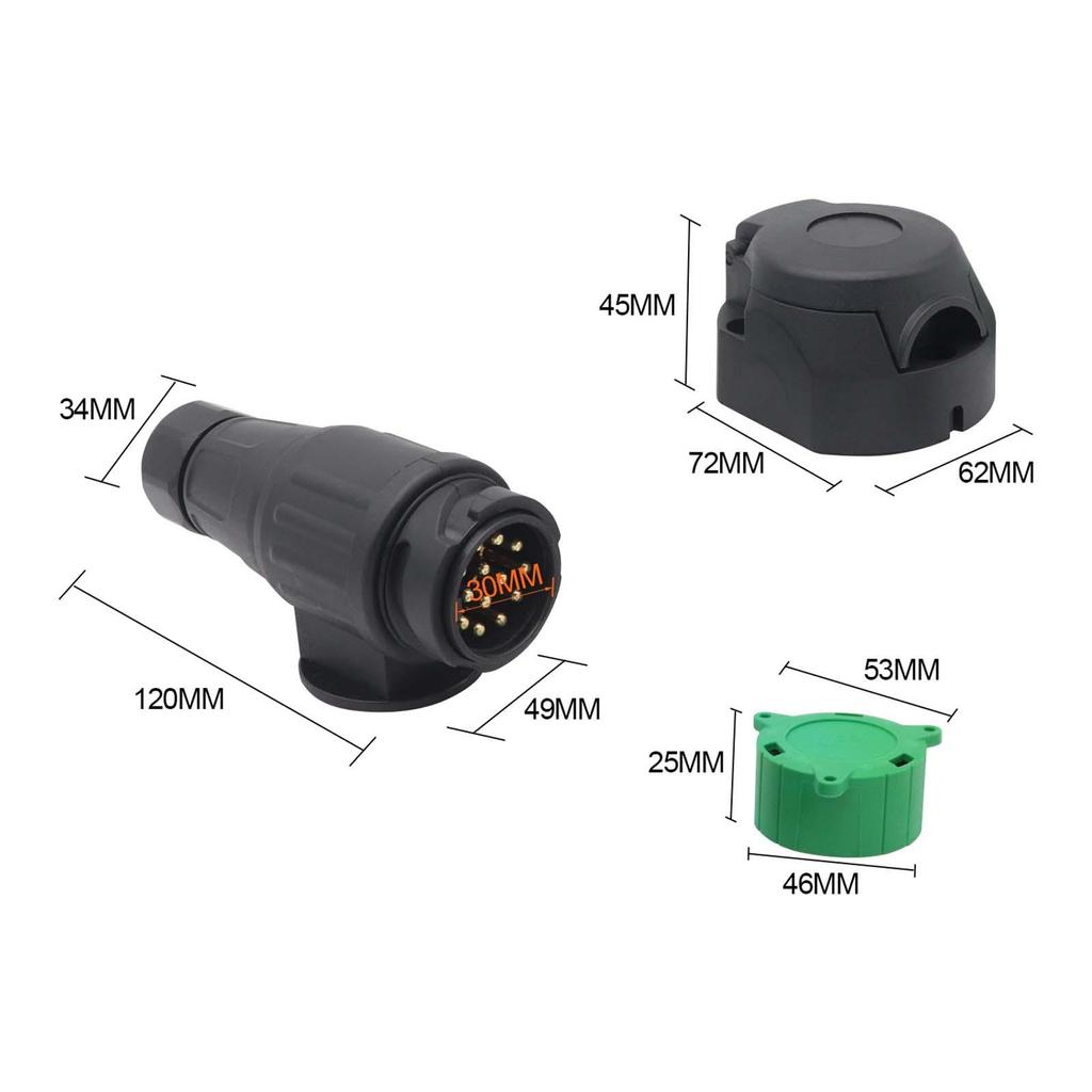 Conector electric pentru remorci cu 12V și 13 pini pentru remorci și rulote