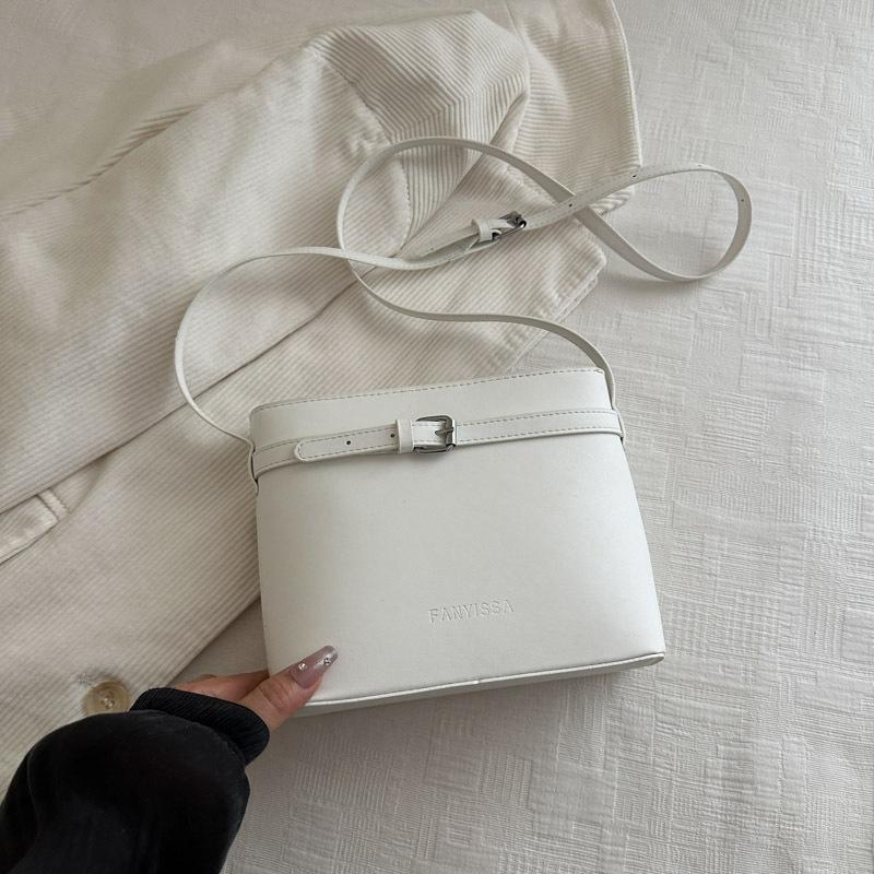 Fashion and Popular Dopamine Color Simple Lychee Pattern Bucket Bag Versatile Sense Casual Niche Design Messenger Bag