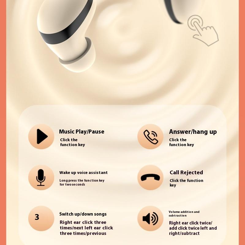 Unsichtbares, ultra-mini-kabelloses Bluetooth-Headset im Ohr, versteckt, echtes kabelloses, ultralanges Leben, HD-Anruf