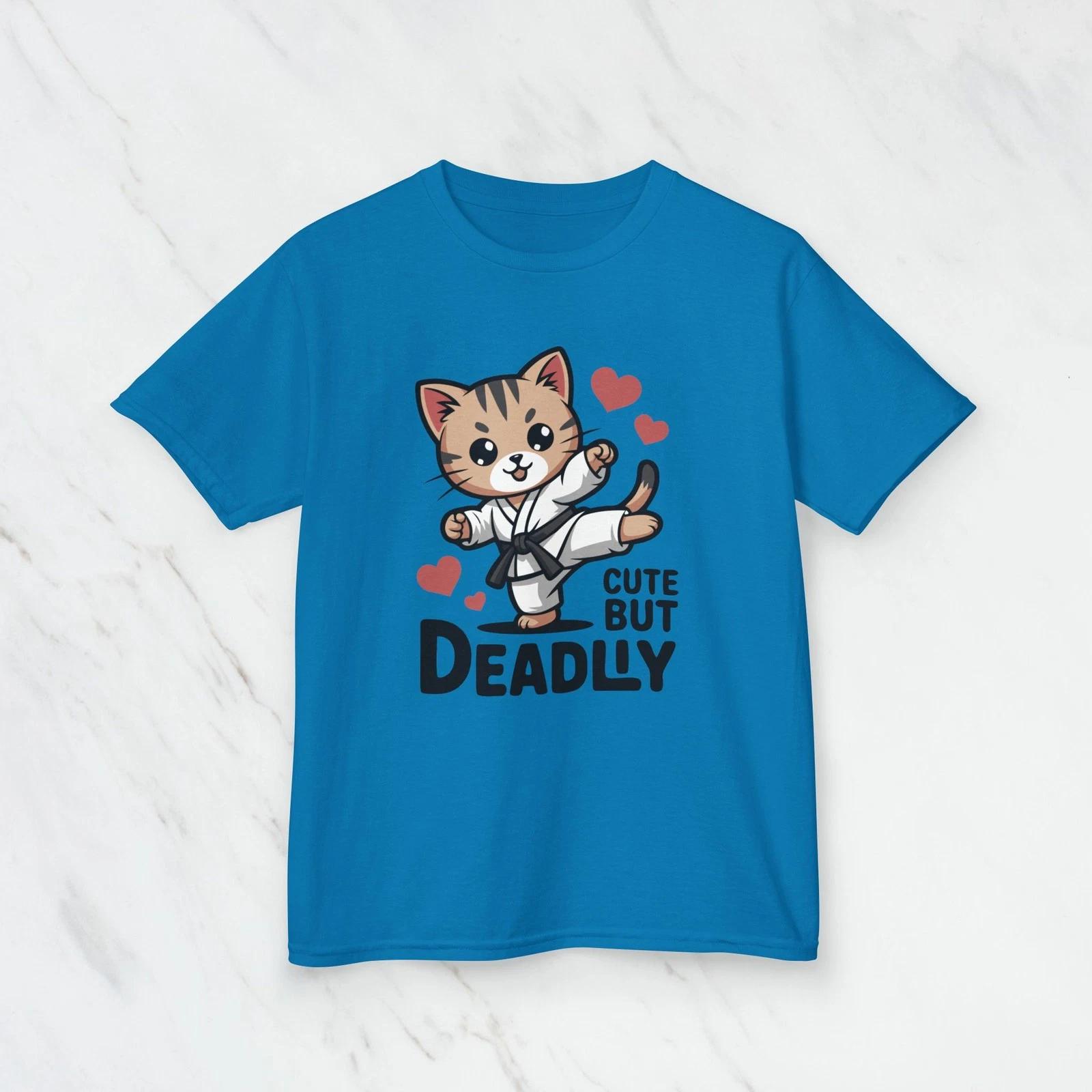 Cute But Deadly Cat Tee | Martial Arts Karate Kitten Graphic Children s T-shirt 100