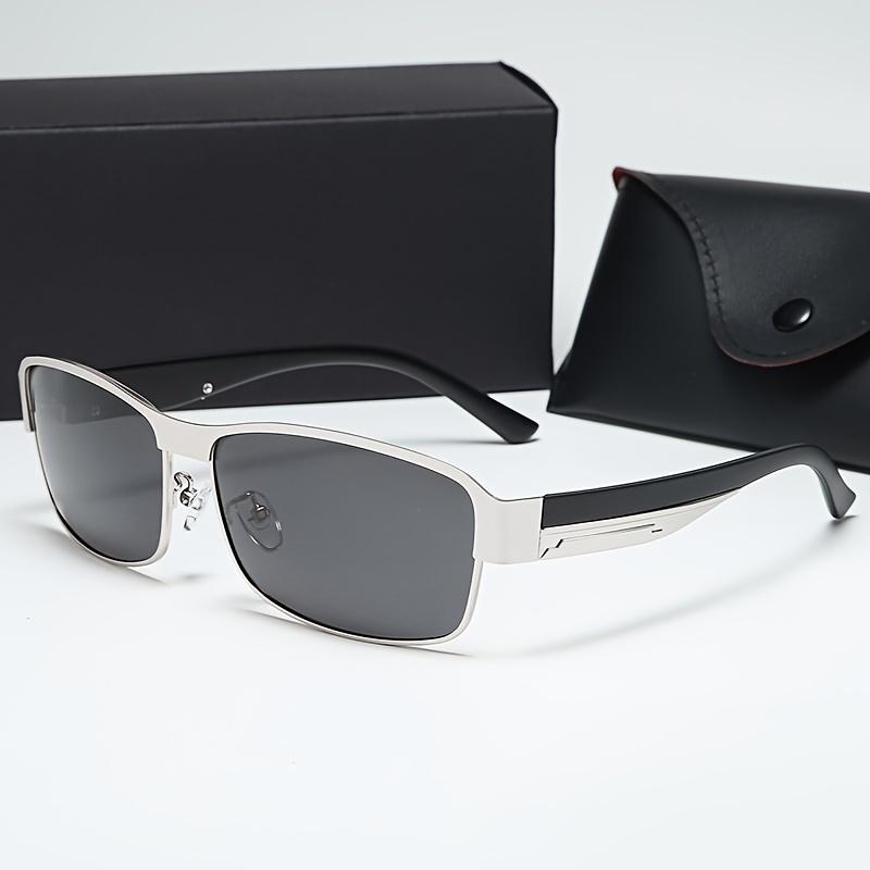 1 buc Ochelari de bicicletă la modă pentru bărbați cu ramă metalică nouă și cool, cu pigment ușor, polarizați, cu protecție solară