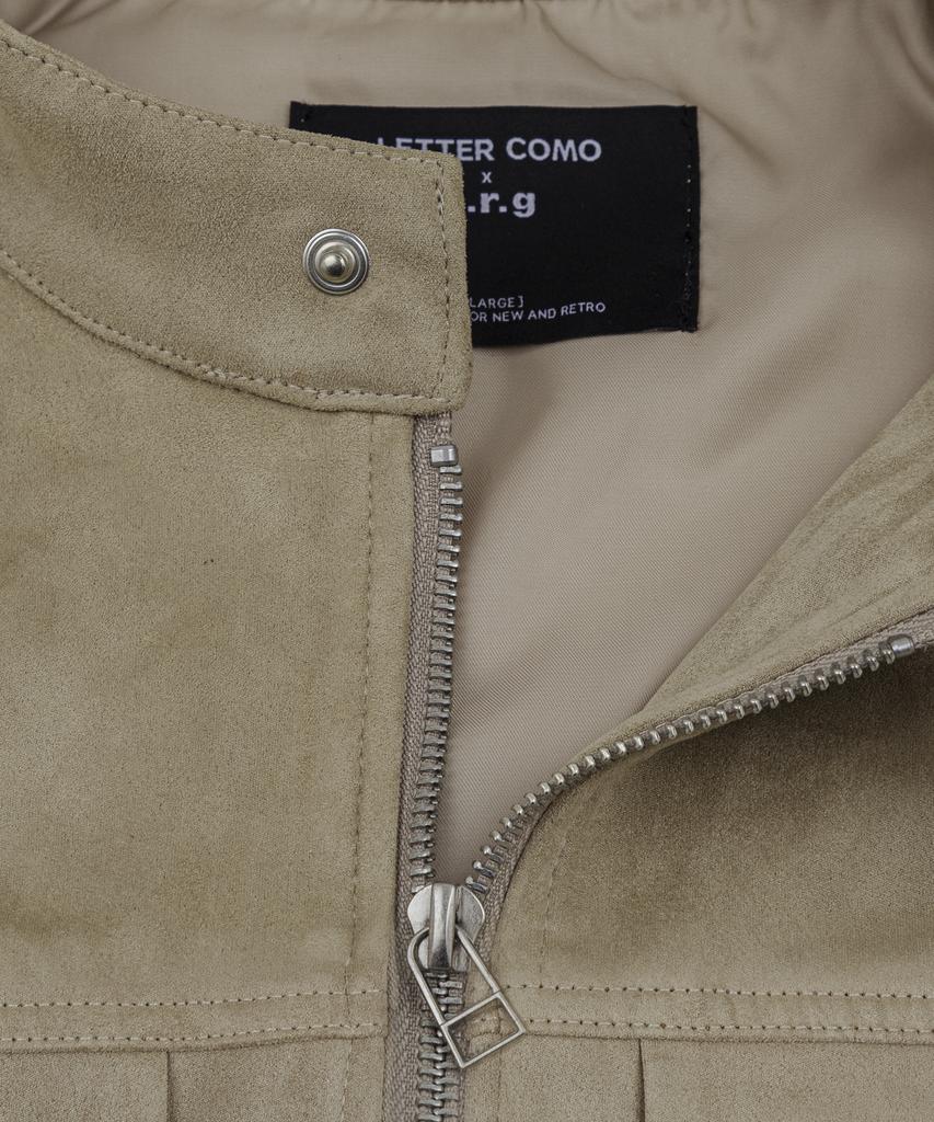 LETTERCOMO Contemporary Suede Rider Jacket Sand