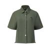 FILA Golf Series Fashion Classic Simple Casual Sports Golf Versatile Comfortable Woven Short Sleeve Shirt Women shirts Moss-Green A11W625704FGN
