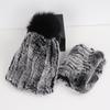 New Fashion Knitted Good Elastic Real Fur Scarf Hat Sets Women Winter Warm Natural Rex Rabbit Fur Scarves Hats Sets