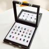 Practical Glass Top Jewelry Display Case Organizers Display Holders for Gemstones and Crystal Storage with Sponge Lining