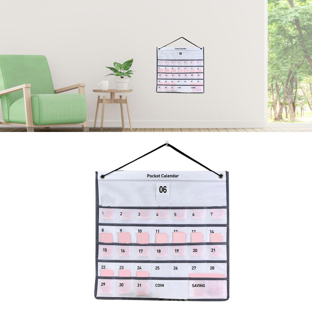 Wiszący kalendarz kieszonkowy na ścianę, kalendarz miesięczny z włókniny, torba do przechowywania do sypialni, salonu, biura