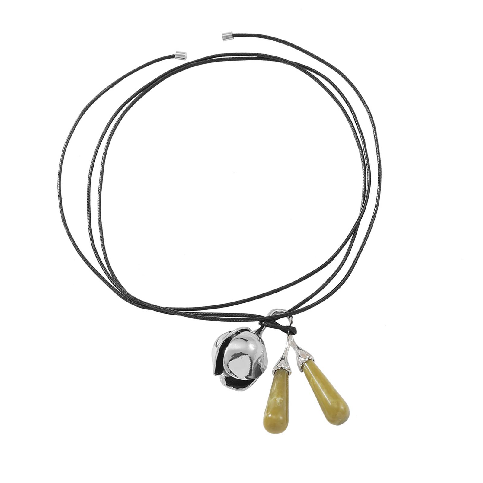 

Колье-подвеска с колокольчиком, колье на шнурке, отличительные аксессуары, современное модное колье, длинное колье для повседневной носки и вечеринок серебряный