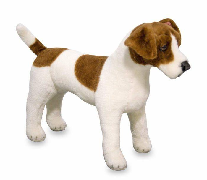 Peluche jack rusell 54 cm marrón