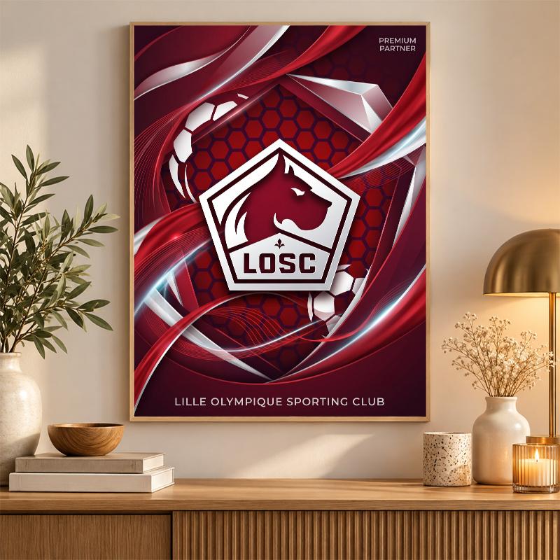 LOSC Lille FC Diamond Painting Kit 5D Full Drill DIY Diamond Mosaic Wall Art Home Decor