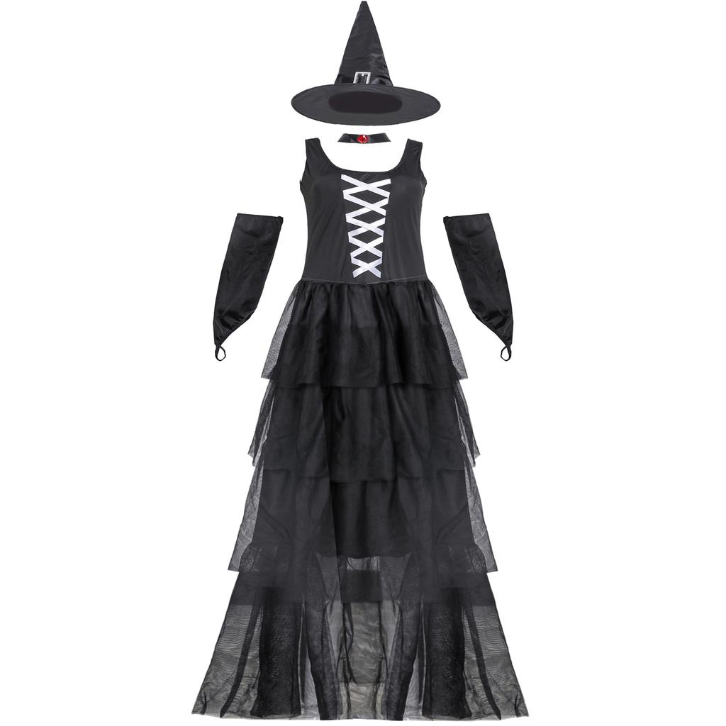 Witch costume cospay Halloween costume, European and American adult ladies cape witch costume
