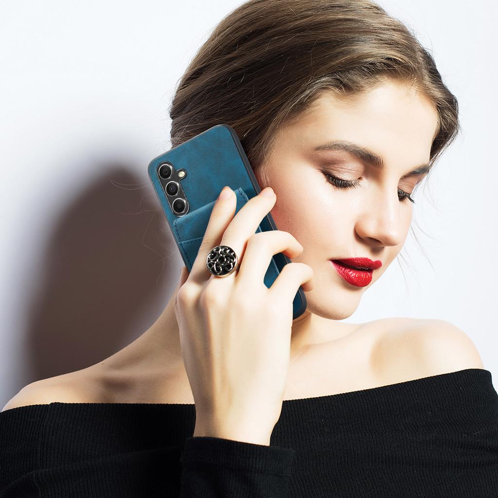 Para Samsung Galaxy S23 FE Capa de Celular Porta Cartões Anticolisão PU+TPU