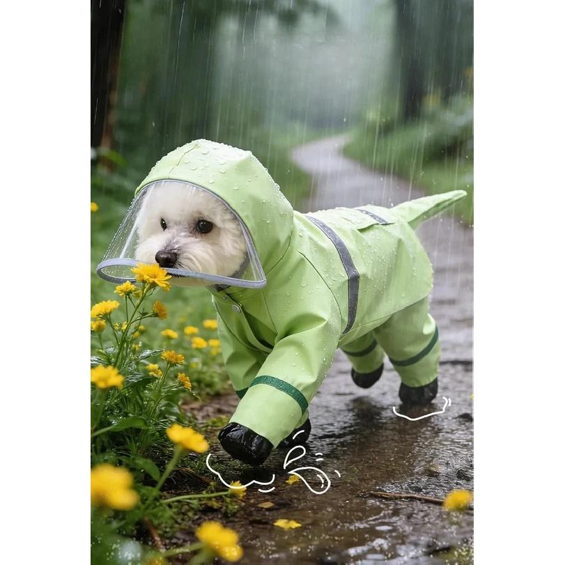 Handsome Raincoat Four-legged Waterproof All-inclusive Pet Clothes Medium and Small Dogs Walking Dogs To Prevent Dirt