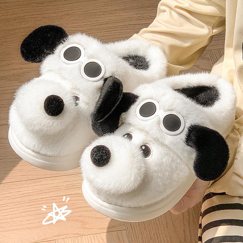 Puppy cotton slippers women's winter new bag and indoor home cute plush slippers women's winter