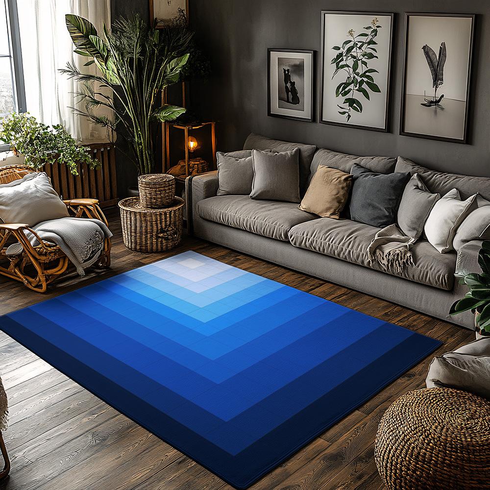 

Tuniu Gradient Blue Geometric Rug Mat Doormat Kitchen Floor Carpet 60x90inch 50x80cm