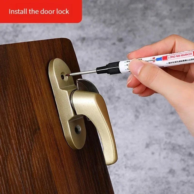 4Pcs/Kit 30mm Deep Hole Long Nib Head Markers for Metal Perforating Pen Water Resistant Bathroom Woodworking Decoration Multi-Purpose
