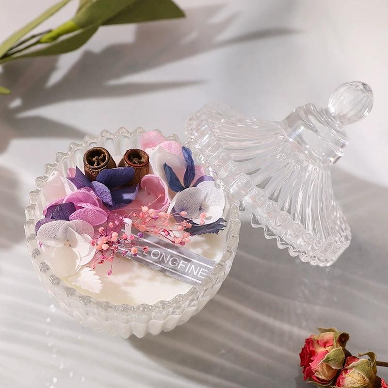 1Pc Dried Flower Aromatherapy Candle - Romantic Valentine's Day Gift, Soy Wax Essential Oil Fragrance Souvenir