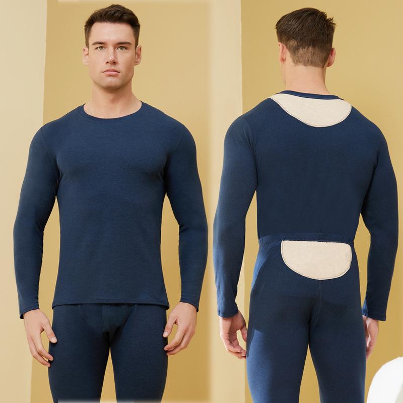 Women's Cashmere Silk Warm Underwear Set: Dual-Sided Brushed Pants & Top for Waist and Abdomen Support.