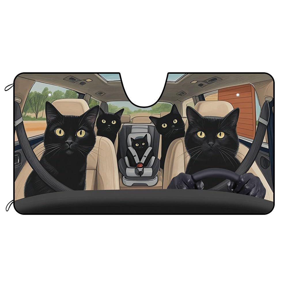 Universal Front Windshield Aluminum Foil Sunshade - Easy Installation & Storage