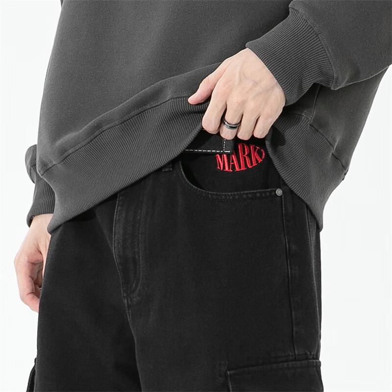 Mark Fairwhale Men's Straight-Leg Denim Cargo Pants