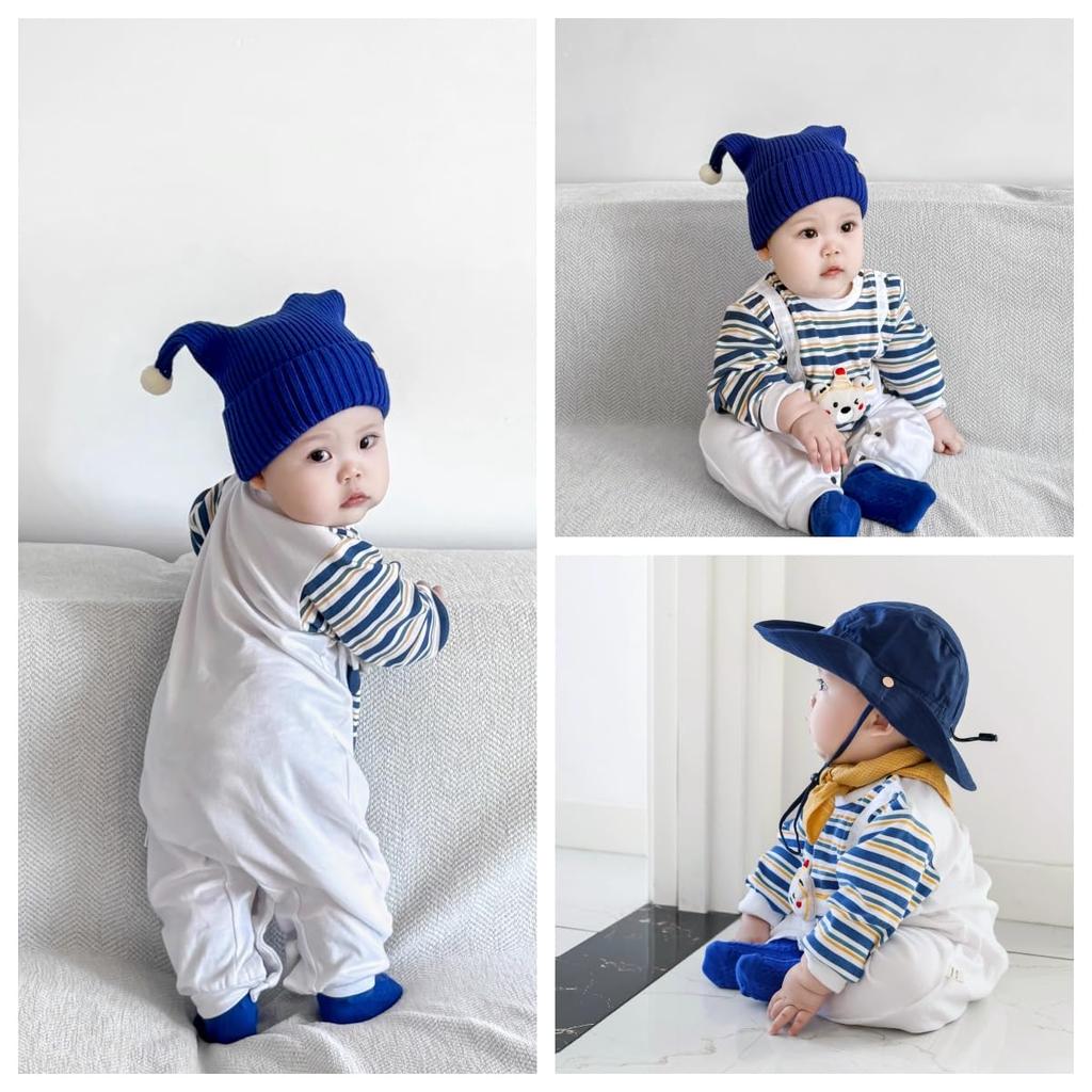 YIN OON Baby Long Newborn Cute Animal Spring Front Baby Blue Bear Size 59 Clothes, Fall/Winter Coverall/Romper, Sleeve, Girls/Boys Pajamas, Clothes,