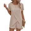 2025 Summer Women's Two-Piece Set: Irregular Top & Shorts Casual Wear