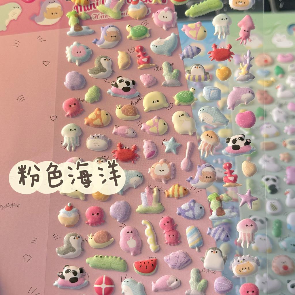 Animal Family Foam Puffy Stickers Cat Dog Waterproof Decals DIY Decor For Journal Kpop Photocard Phone Case Craft Stationery