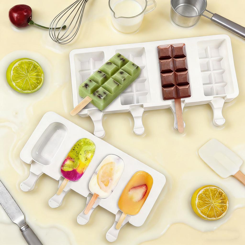 Oval Ice Cream Silicone Mold DIY Cheese Stick Popsicle Ice Cream Baking Cake Tool