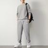 Waffle Sweater Suit Loose Casual Autumn and Winter Round Neck Men's Long-sleeved Trousers Youth Clothes