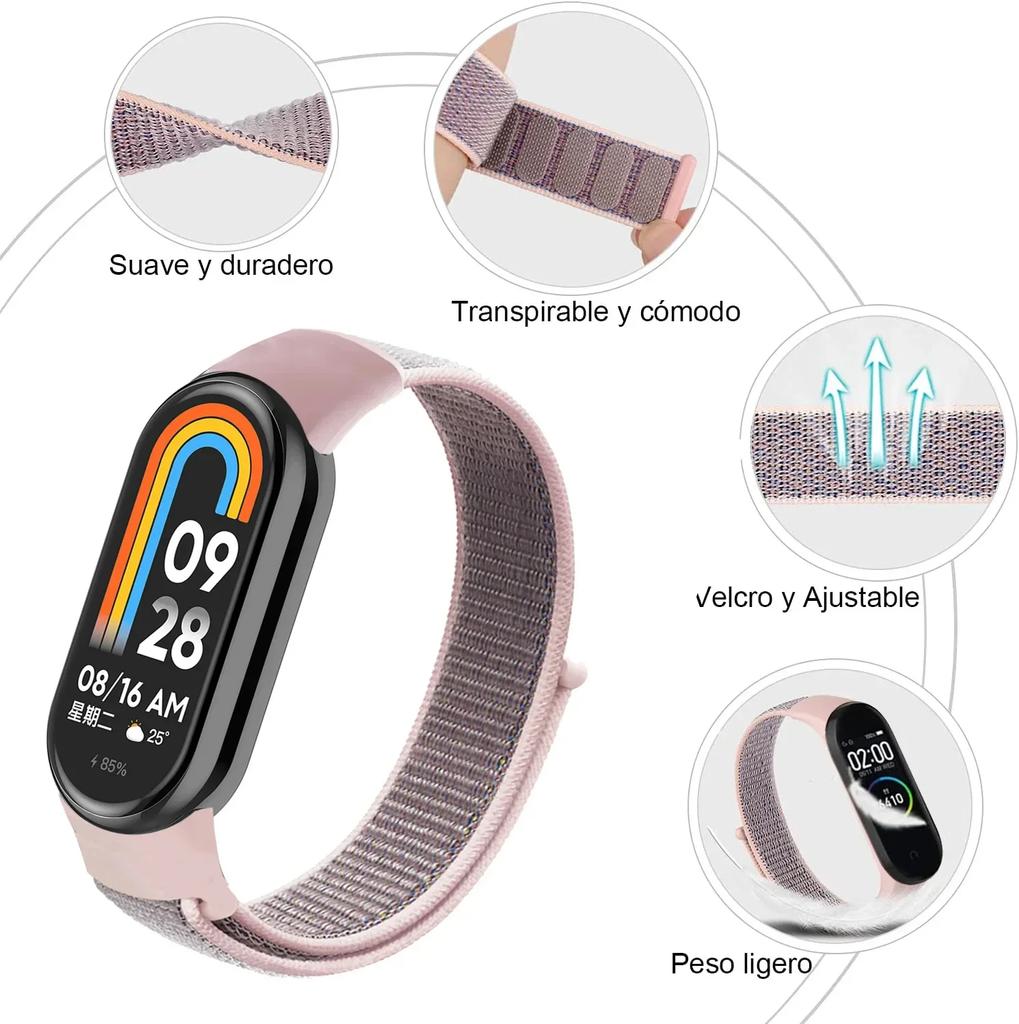 Nylon Loop for xiaomi Mi Band 9 8 Strap 8 NFC SmartWatch Wristband Correa Replacement sport pulsera for Miband 8 Bracelet Correa