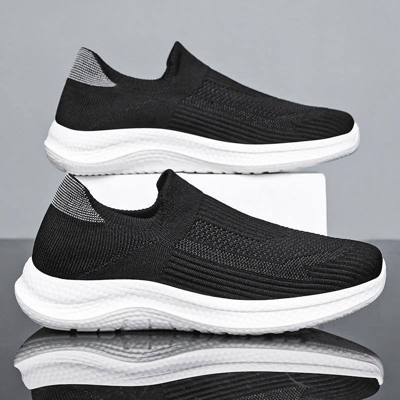 Men's Shoes Spring New Fly-woven Breathable Non-smelly Foot Dad Shoes Polyurethane Soft Sole Comfortable Middle-aged and Elderly Casual Shoes