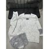 Autumn/Winter 2025 V-Neck Knit Pullover with Fur Scarf - Loose, Versatile, Long Sleeve Style