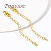2/5/10Pcs 18K Gold Color Extension Extended Tail Chains with Lobster Clasps Connectors For Jewelry Making DIY Bracelet Findings