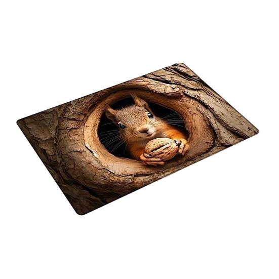 Realistic Animal Floor Mat 3D Optical Illusion Rug Cute Cat Design Entrance Rug Non-slip Dog Doormat for Bathroom Kitchen Living Room Bedroom